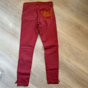 Lucky Brand Red Skinny Jeans Custom
